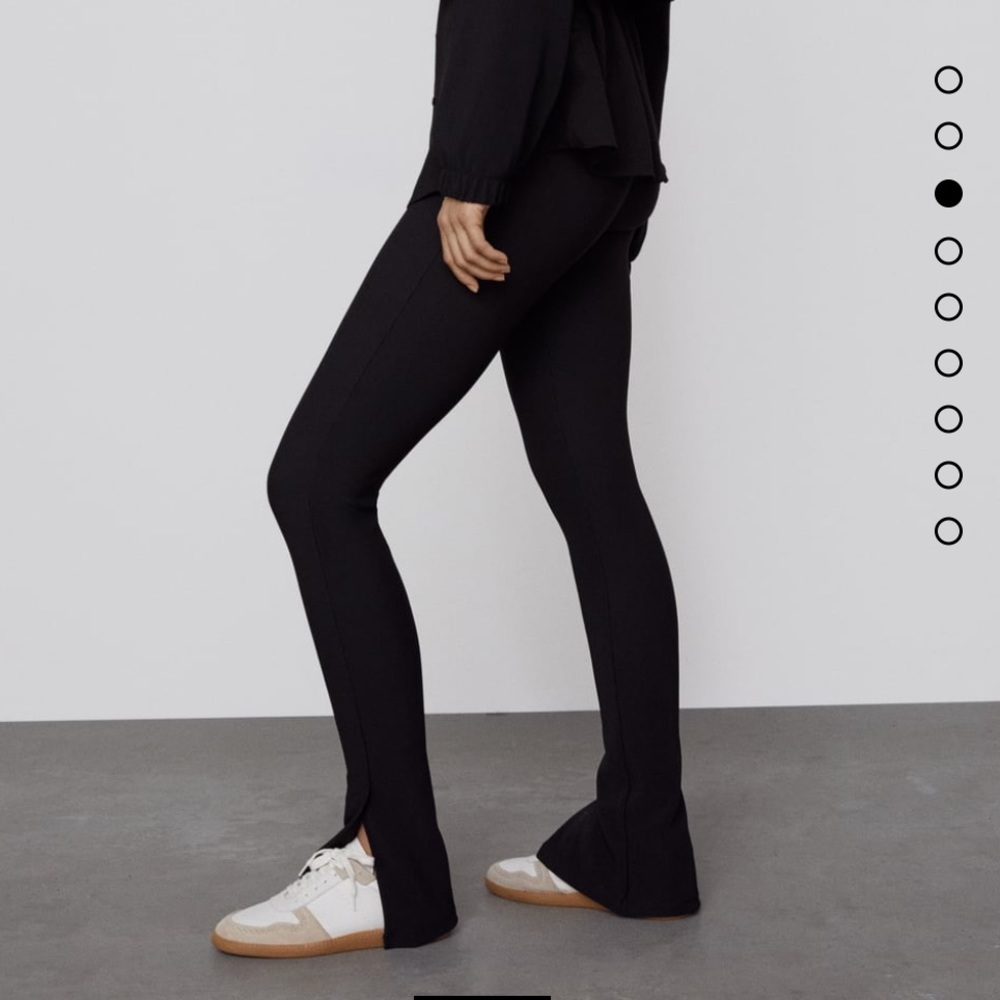 Zara black split flared leggings pants